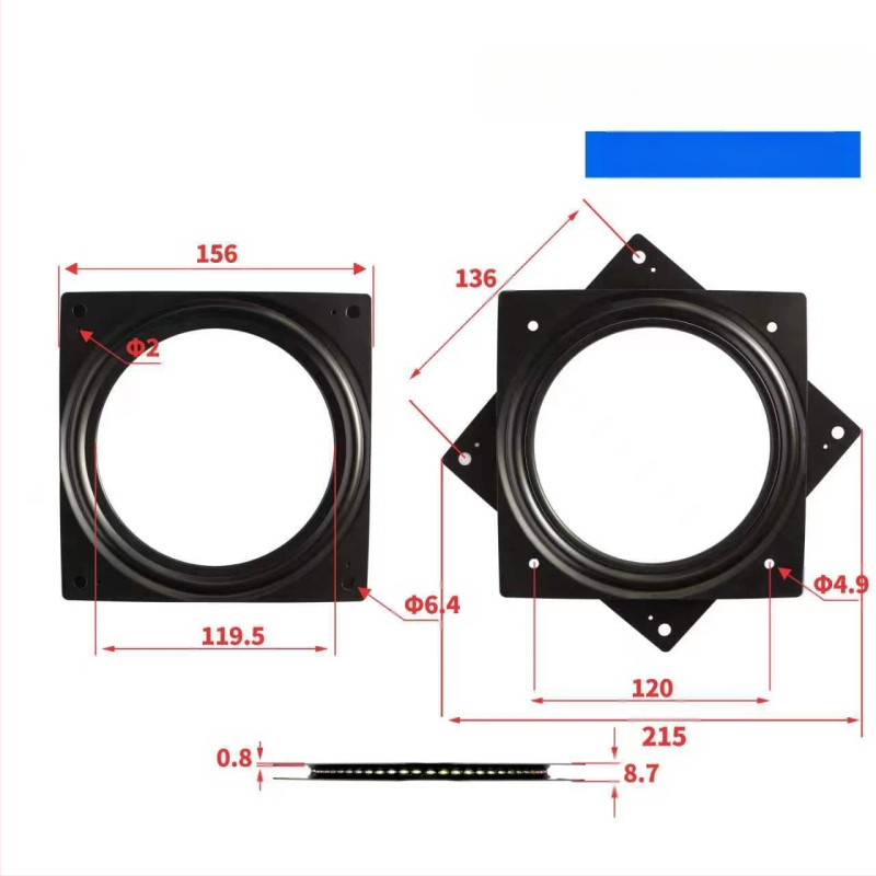 Üreges forgó bemutató bázis bútorokhoz (székek, asztalok, vitrinek és könyvespolcok) – anyag: A3 acéllemez; gyártási eljárás: fémstancolás; stílus: modern minimál