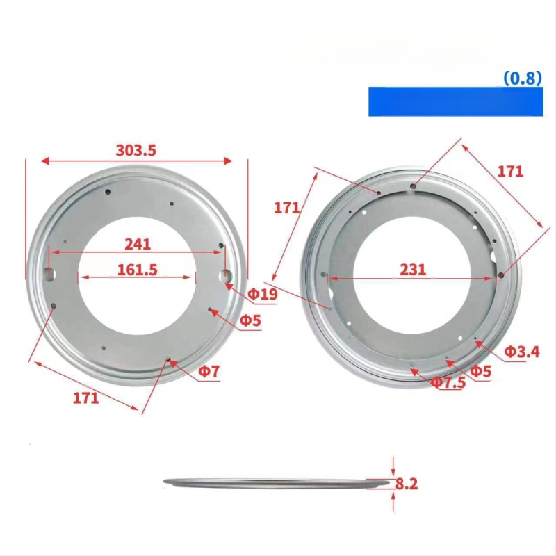 Üreges forgó bemutató bázis bútorokhoz (székek, asztalok, vitrinek és könyvespolcok) – anyag: A3 acéllemez; gyártási eljárás: fémstancolás; stílus: modern minimál