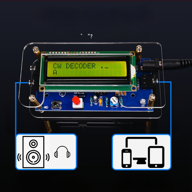Core Storm CW Morse koda dekodētājs — detaļu komplekts lodēšanas praksei uz PCB plateēm
