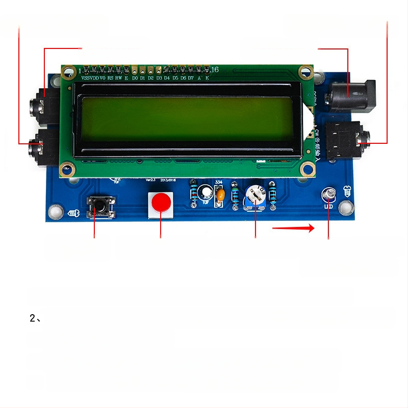 Core Storm CW Morse koda dekodētājs — detaļu komplekts lodēšanas praksei uz PCB plateēm