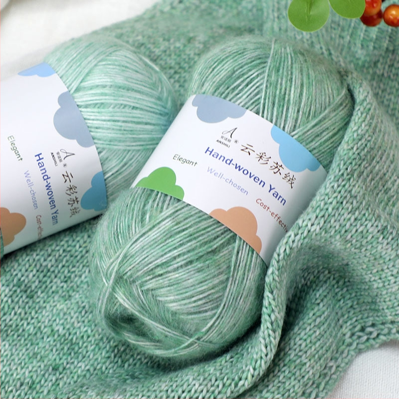 Rankomis megztų šalikų ir megztinio siūlai, vilnos-pamuko mišinys, vilnonė pynė, grupiniai siūlai, prekės ženklas Comfortable