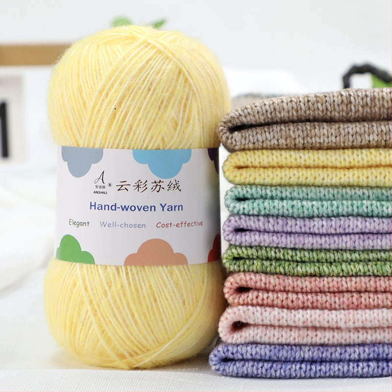 Rankomis megztų šalikų ir megztinio siūlai, vilnos-pamuko mišinys, vilnonė pynė, grupiniai siūlai, prekės ženklas Comfortable