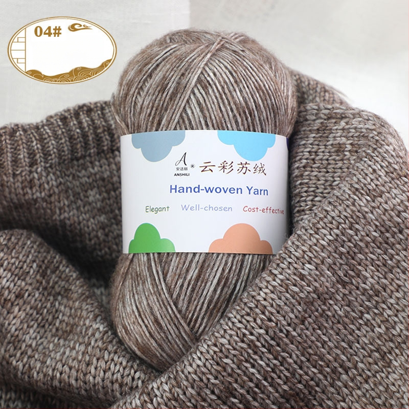 Rankomis megztų šalikų ir megztinio siūlai, vilnos-pamuko mišinys, vilnonė pynė, grupiniai siūlai, prekės ženklas Comfortable