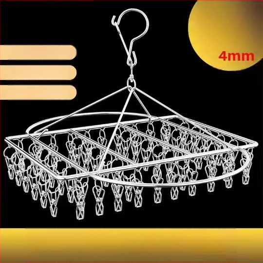 Nerūdijančio plieno kojinių džiovyklė, fiksuota, apvalios formos su klipų tipo laikikliais, modelis: Nerūdijančio plieno kojinių džiovyklė