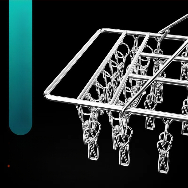 Nerūdijančio plieno kojinių džiovyklė, fiksuota, apvalios formos su klipų tipo laikikliais, modelis: Nerūdijančio plieno kojinių džiovyklė