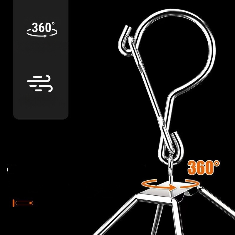 Nerūdijančio plieno kojinių džiovyklė, fiksuota, apvalios formos su klipų tipo laikikliais, modelis: Nerūdijančio plieno kojinių džiovyklė