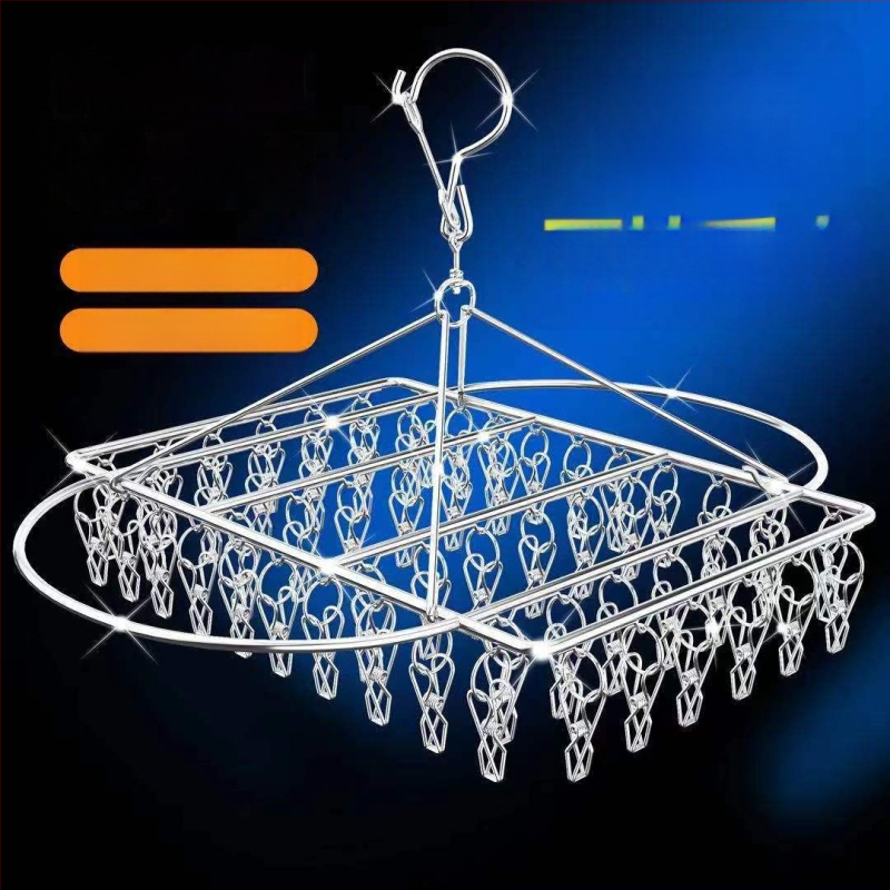 Nerūdijančio plieno kojinių džiovyklė, fiksuota, apvalios formos su klipų tipo laikikliais, modelis: Nerūdijančio plieno kojinių džiovyklė