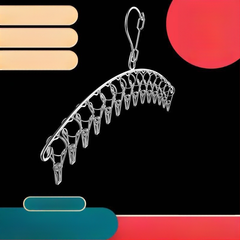 Nerūdijančio plieno kojinių džiovyklė, fiksuota, apvalios formos su klipų tipo laikikliais, modelis: Nerūdijančio plieno kojinių džiovyklė