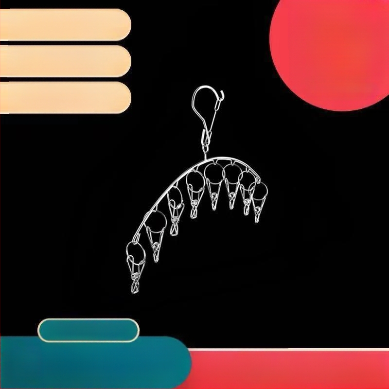 Nerūdijančio plieno kojinių džiovyklė, fiksuota, apvalios formos su klipų tipo laikikliais, modelis: Nerūdijančio plieno kojinių džiovyklė