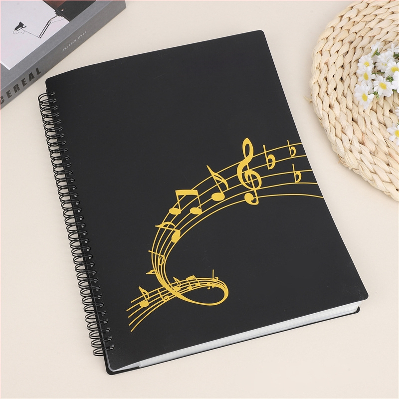 Пластмасова папка за нотни листове с клип, матова повърхност, персонализируема, 20 страници, дебелина 14C