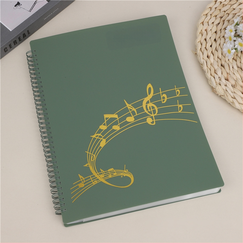 Пластмасова папка за нотни листове с клип, матова повърхност, персонализируема, 20 страници, дебелина 14C