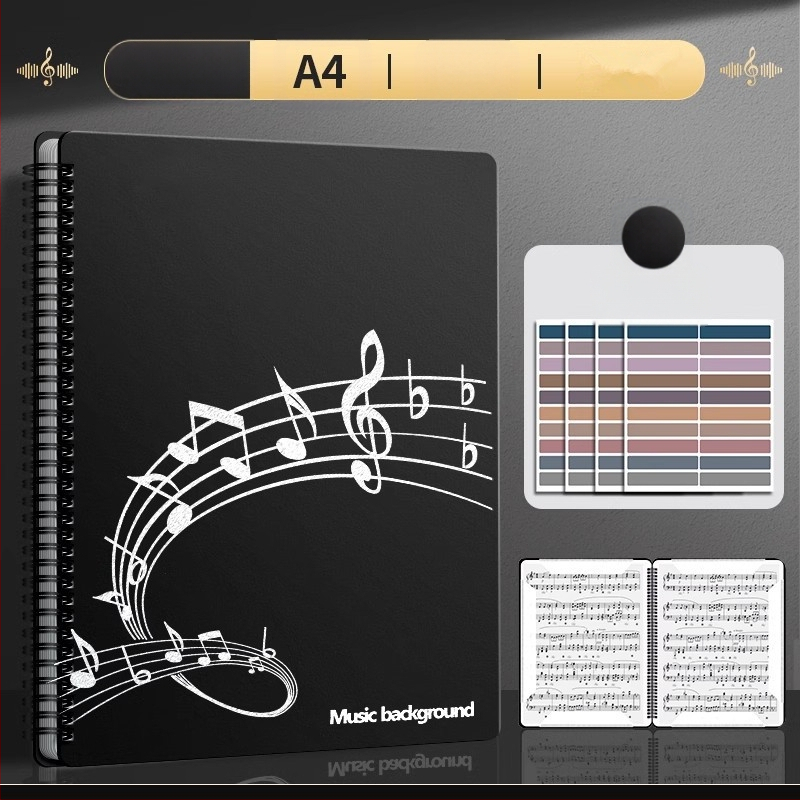 Пластмасова папка за нотни листове с клип, матова повърхност, персонализируема, 20 страници, дебелина 14C