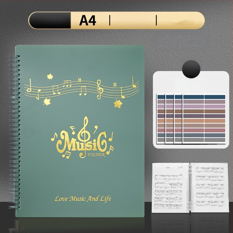 Пластмасова папка за нотни листове с клип, матова повърхност, персонализируема, 20 страници, дебелина 14C