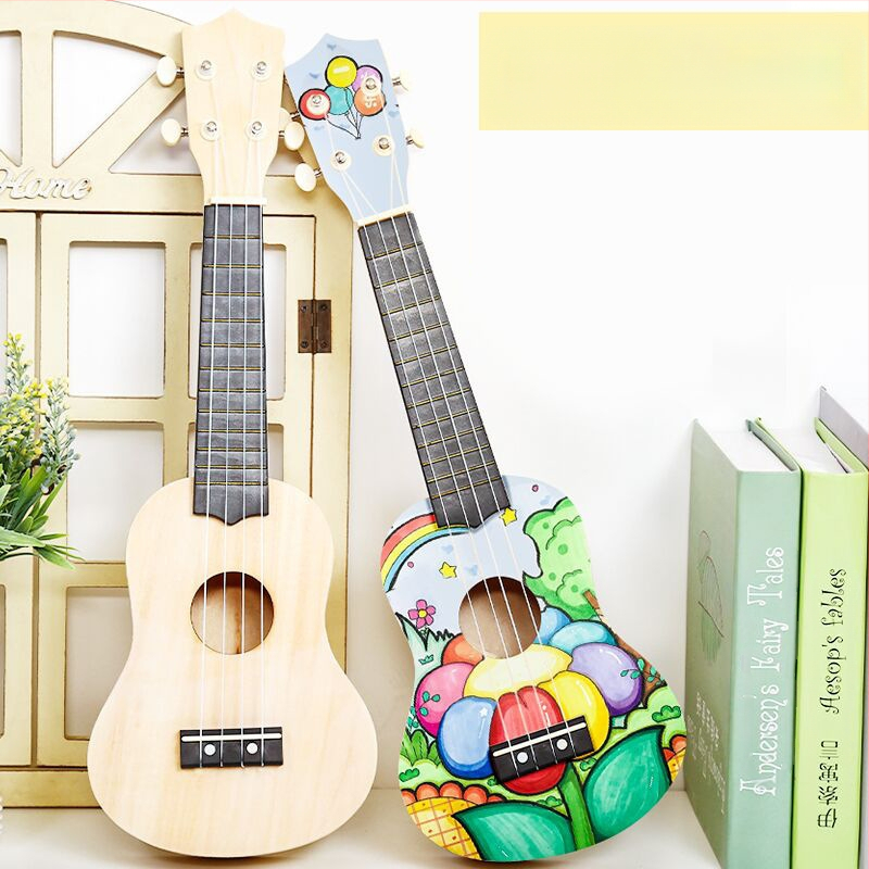 Medinis DIY ukulele komplektas vaikams — surenkamas muzikos instrumentas, prekė Xiao Caidi, skatina tėvų ir vaikų bendravimą