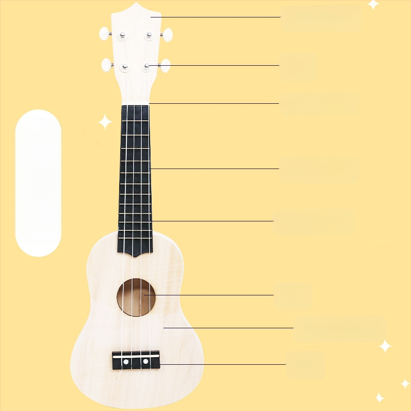 Medinis DIY ukulele komplektas vaikams — surenkamas muzikos instrumentas, prekė Xiao Caidi, skatina tėvų ir vaikų bendravimą