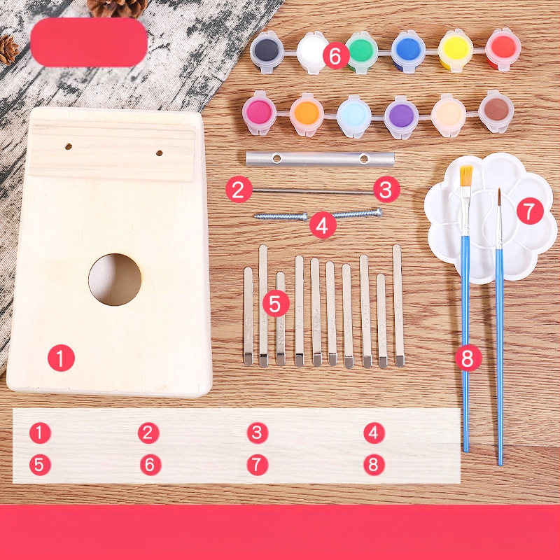 Medinis DIY ukulele komplektas vaikams — surenkamas muzikos instrumentas, prekė Xiao Caidi, skatina tėvų ir vaikų bendravimą