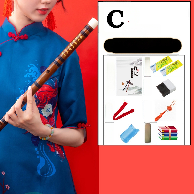 Flööt - antiikstiililine bambusflööt; ühe sektsiooni mudel; pakend flanellikast; päritolu Hunan Nanyue