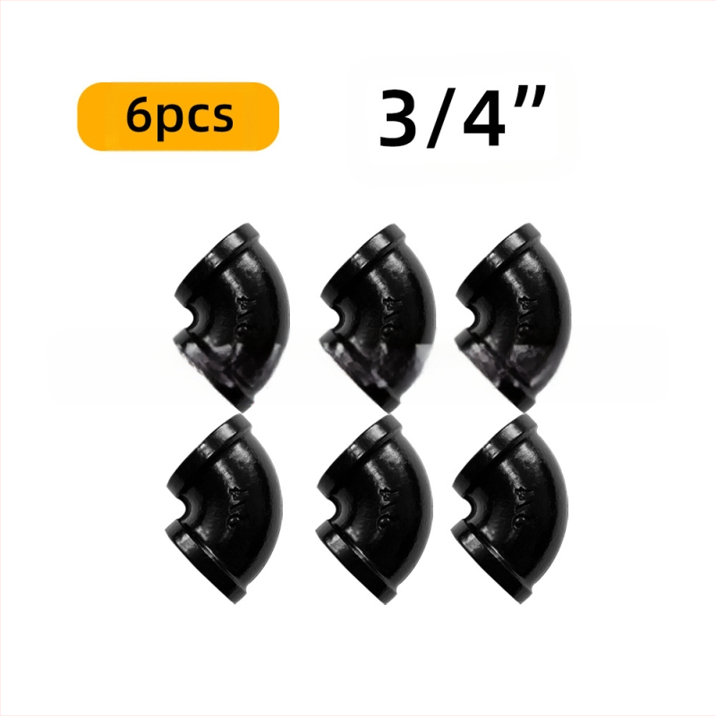 6 gab. cauruļu stiprinājumi plauktiem – dzelzs, ar vītni, retro rūpnieciskais stils, DIY mēbeļu dekors