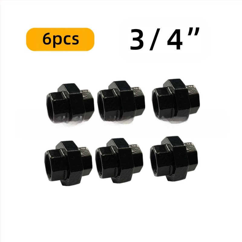 6 gab. cauruļu stiprinājumi plauktiem – dzelzs, ar vītni, retro rūpnieciskais stils, DIY mēbeļu dekors