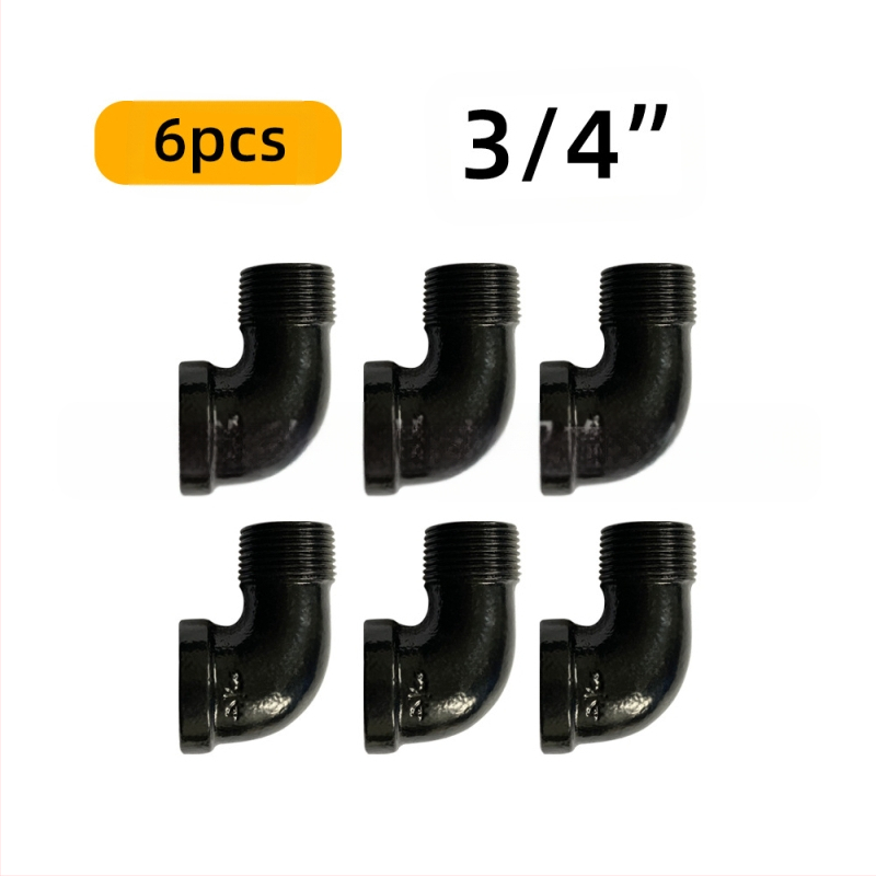 6 gab. cauruļu stiprinājumi plauktiem – dzelzs, ar vītni, retro rūpnieciskais stils, DIY mēbeļu dekors