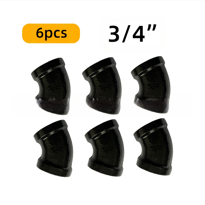 6 gab. cauruļu stiprinājumi plauktiem – dzelzs, ar vītni, retro rūpnieciskais stils, DIY mēbeļu dekors