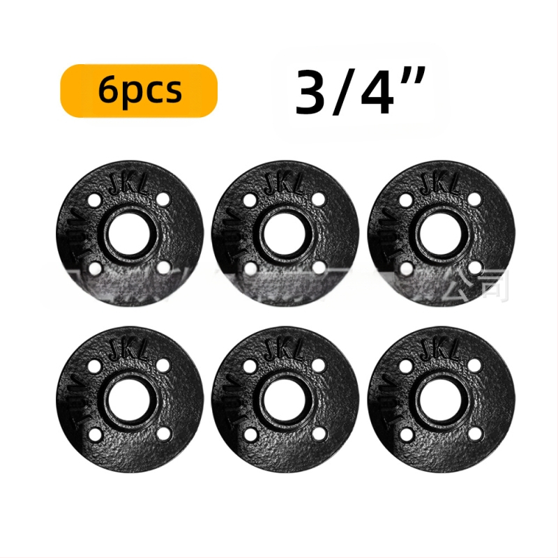 6 gab. cauruļu stiprinājumi plauktiem – dzelzs, ar vītni, retro rūpnieciskais stils, DIY mēbeļu dekors