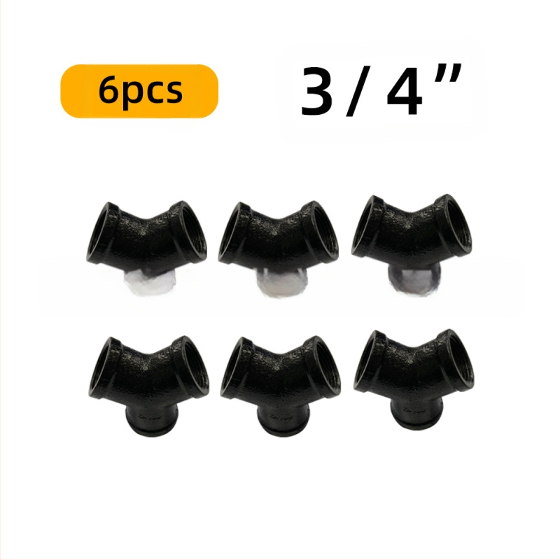 6 gab. cauruļu stiprinājumi plauktiem – dzelzs, ar vītni, retro rūpnieciskais stils, DIY mēbeļu dekors