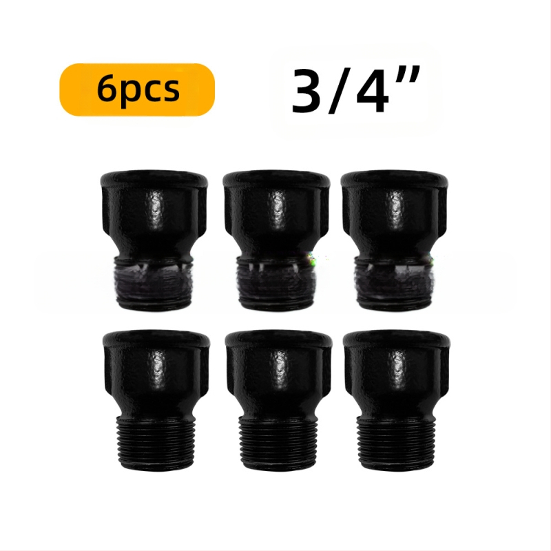 6 gab. cauruļu stiprinājumi plauktiem – dzelzs, ar vītni, retro rūpnieciskais stils, DIY mēbeļu dekors