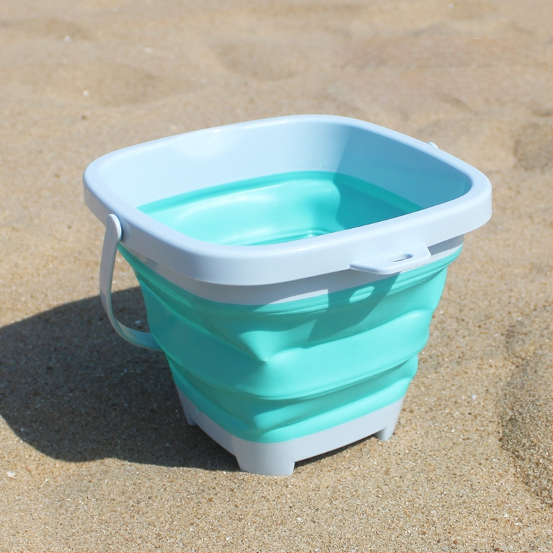 Parti homokozó készlet összecsukható vödörrel, lappával és homokóra kiegészítőkkel – műanyagból, 4–6 éveseknek
