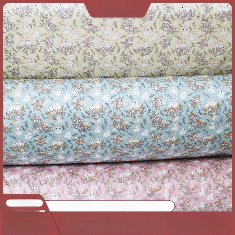 Amerikas sērija: 40s twill kokvilnas audums zīdaiņu apģērbiem – mazs ziedu raksts, līmēta drukāšana, 100% kokvilna