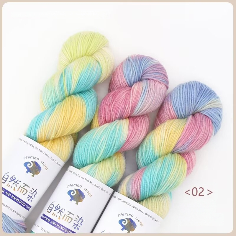 Dopamine rankų dažytos vilnos siūlai, 100 g, be pūlingumo, šilta, susukti siūlai, Good Color ženklas