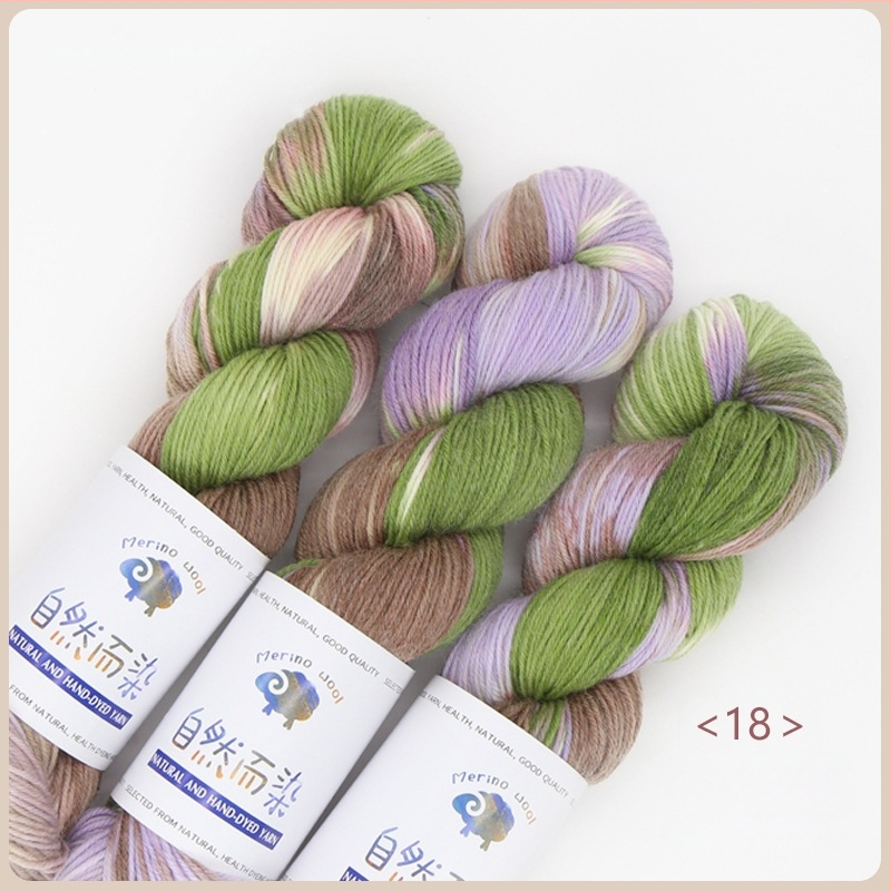 Dopamine rankų dažytos vilnos siūlai, 100 g, be pūlingumo, šilta, susukti siūlai, Good Color ženklas