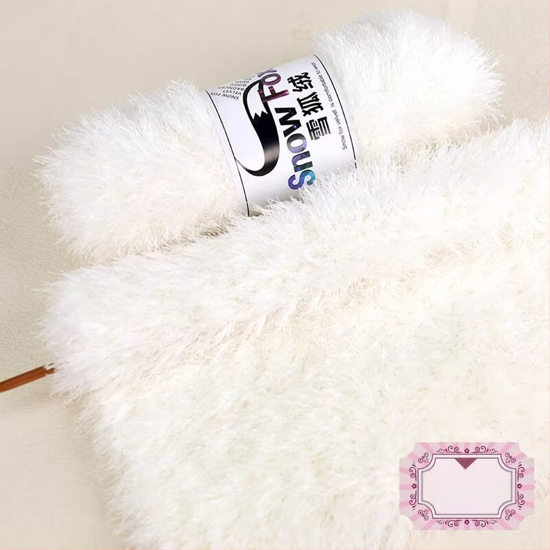 Šalikas Snow Fox velūro fleece, grupinės siūlų pynimo, mezgama, Yunzhen