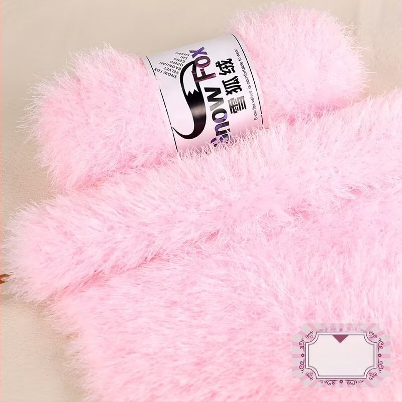 Šalikas Snow Fox velūro fleece, grupinės siūlų pynimo, mezgama, Yunzhen