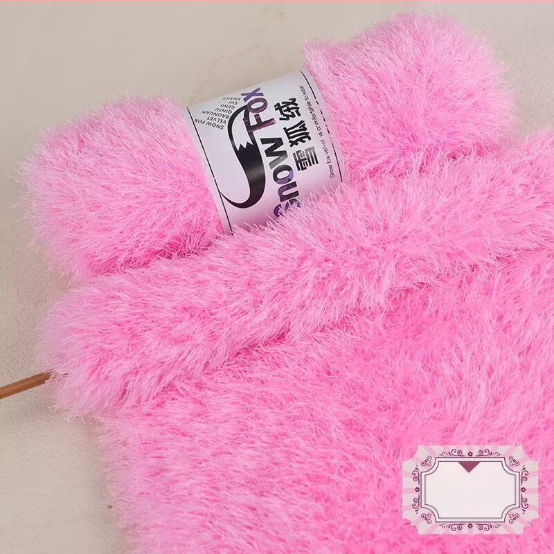 Šalikas Snow Fox velūro fleece, grupinės siūlų pynimo, mezgama, Yunzhen