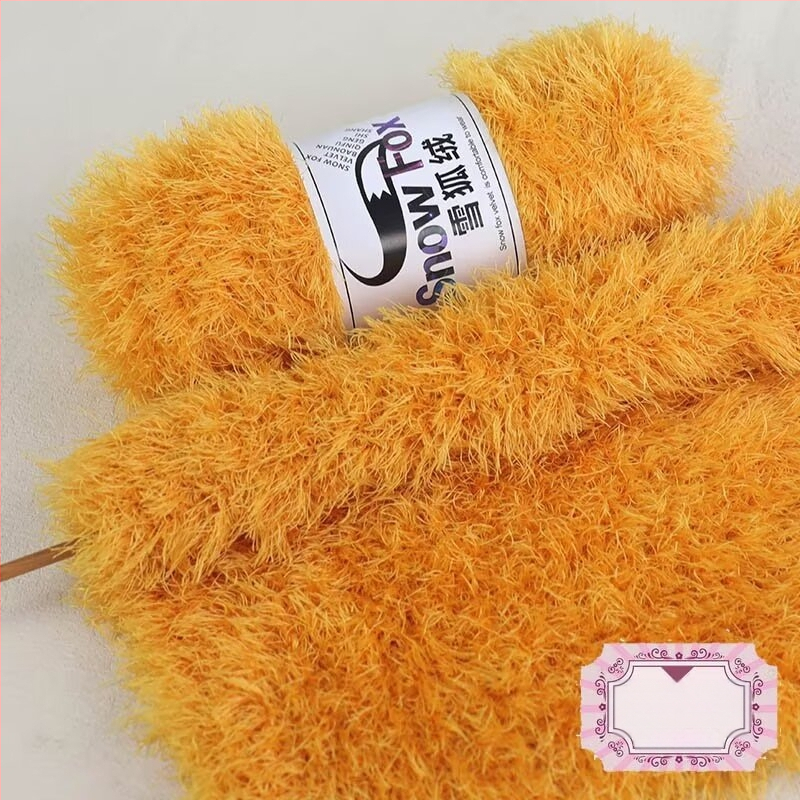 Šalikas Snow Fox velūro fleece, grupinės siūlų pynimo, mezgama, Yunzhen