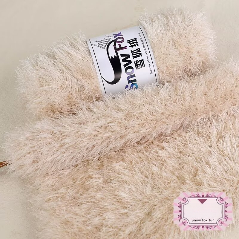 Šalikas Snow Fox velūro fleece, grupinės siūlų pynimo, mezgama, Yunzhen