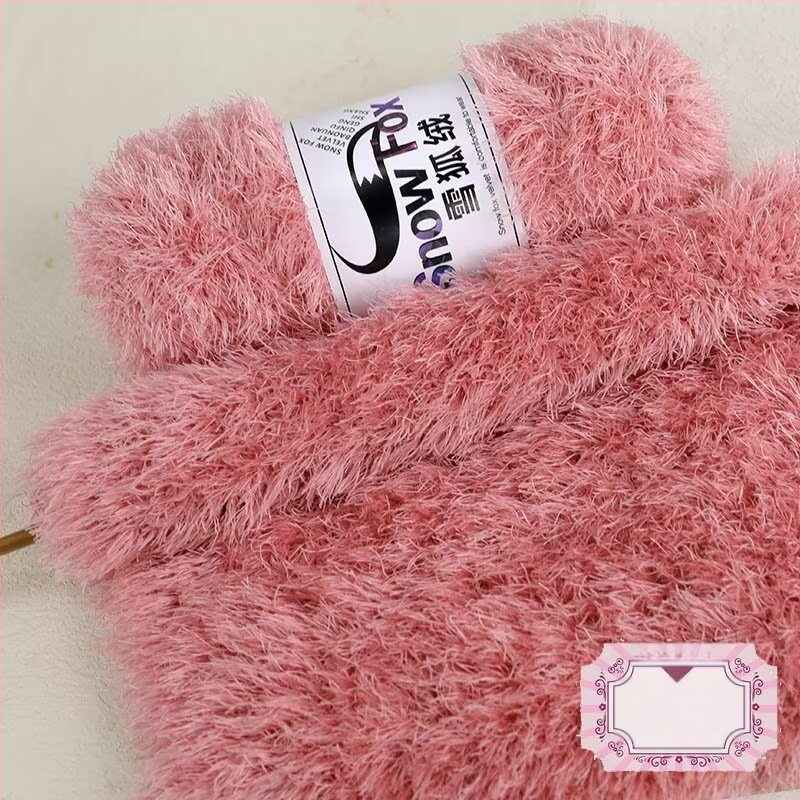 Šalikas Snow Fox velūro fleece, grupinės siūlų pynimo, mezgama, Yunzhen