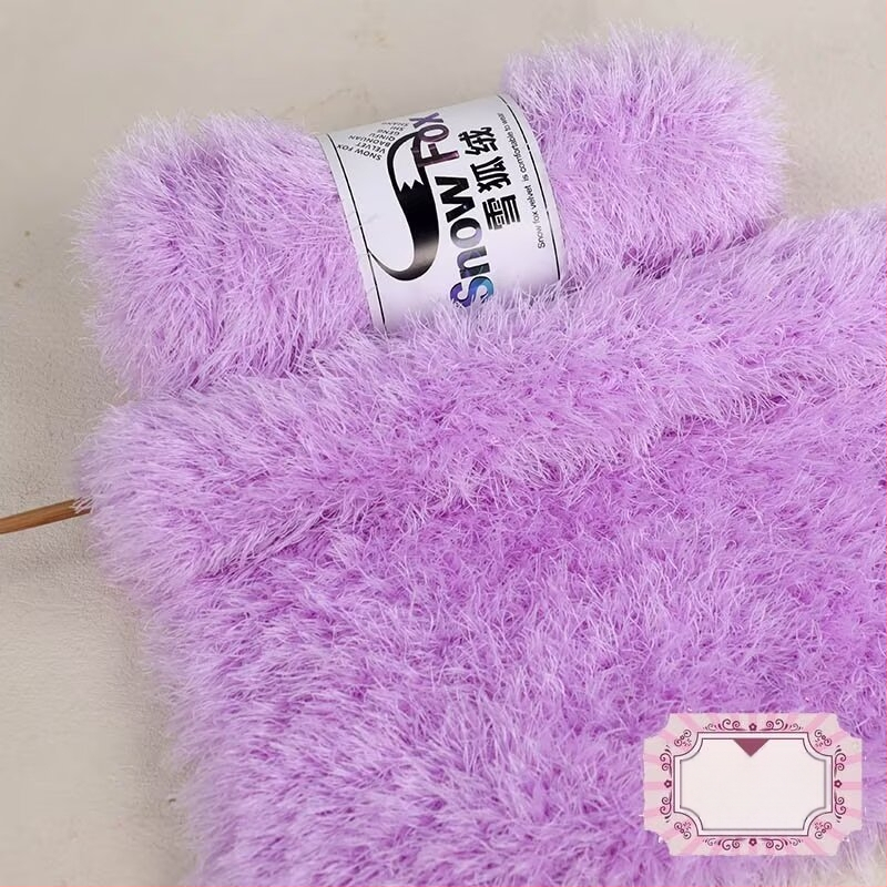 Šalikas Snow Fox velūro fleece, grupinės siūlų pynimo, mezgama, Yunzhen