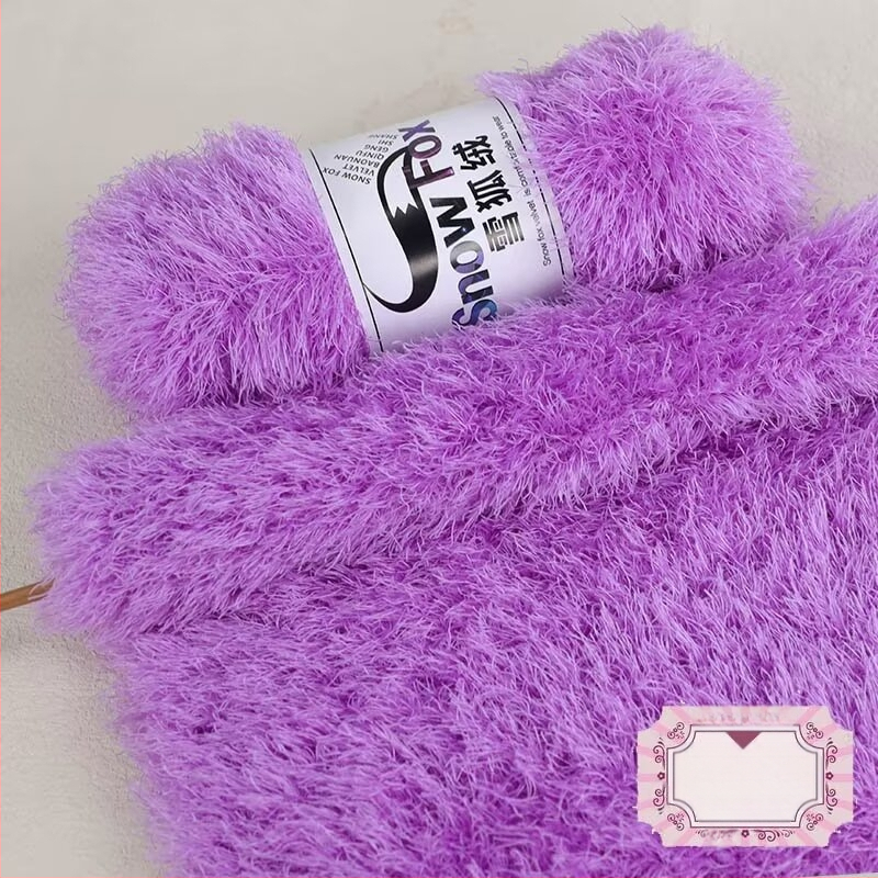 Šalikas Snow Fox velūro fleece, grupinės siūlų pynimo, mezgama, Yunzhen