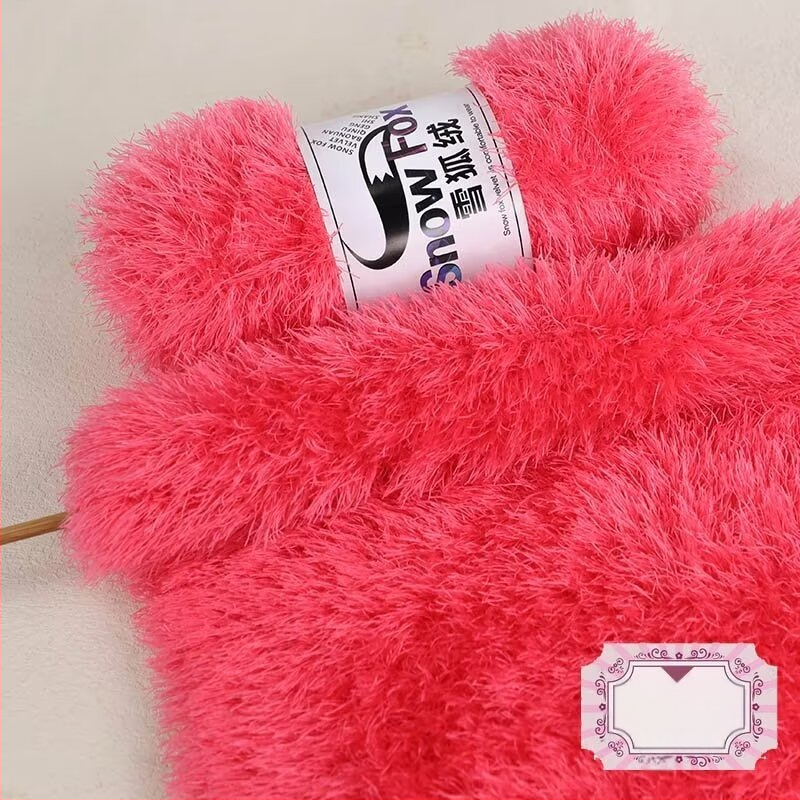 Šalikas Snow Fox velūro fleece, grupinės siūlų pynimo, mezgama, Yunzhen