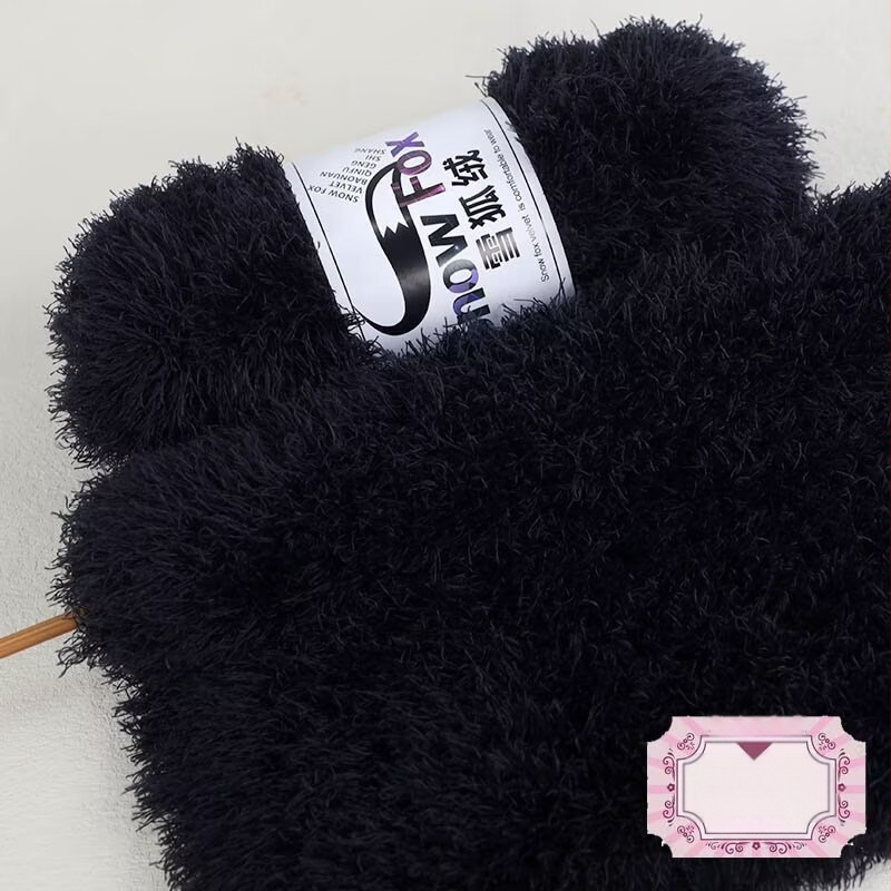 Šalikas Snow Fox velūro fleece, grupinės siūlų pynimo, mezgama, Yunzhen