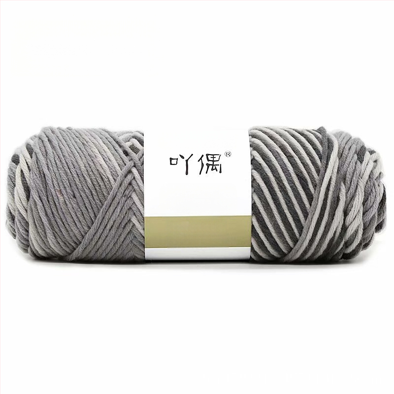 Fire de lână amestecată în skein cu gradient lapte-bumbac, inel de tors, pentru prosoape, tricotat, țesut și cusut