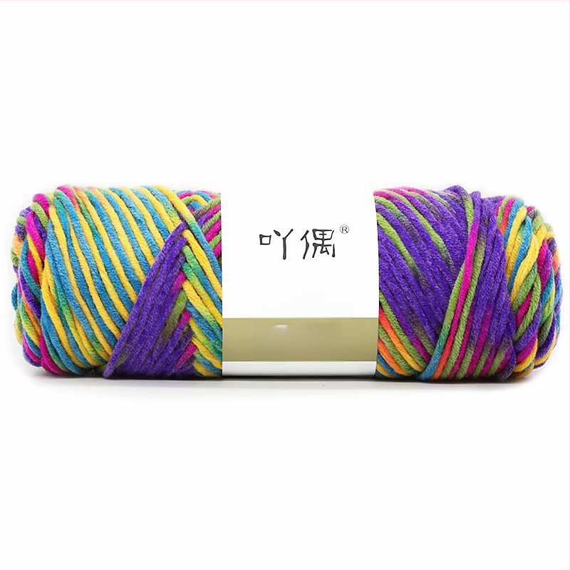 Fire de lână amestecată în skein cu gradient lapte-bumbac, inel de tors, pentru prosoape, tricotat, țesut și cusut