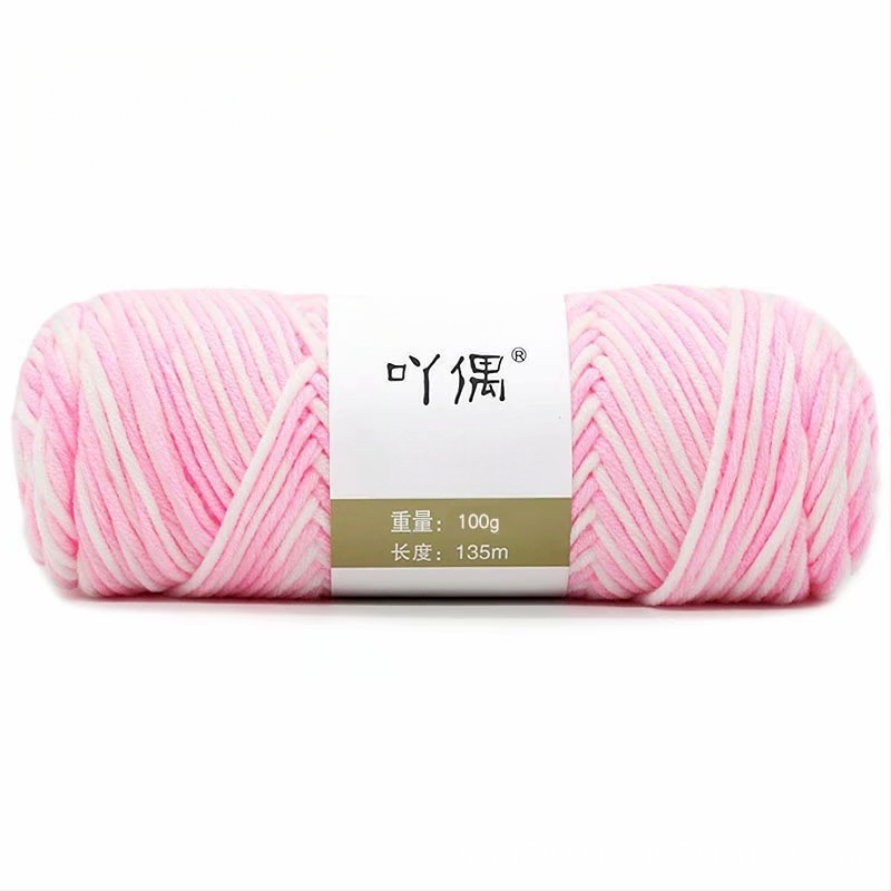 Fire de lână amestecată în skein cu gradient lapte-bumbac, inel de tors, pentru prosoape, tricotat, țesut și cusut