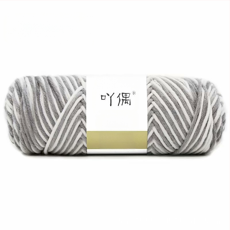 Fire de lână amestecată în skein cu gradient lapte-bumbac, inel de tors, pentru prosoape, tricotat, țesut și cusut