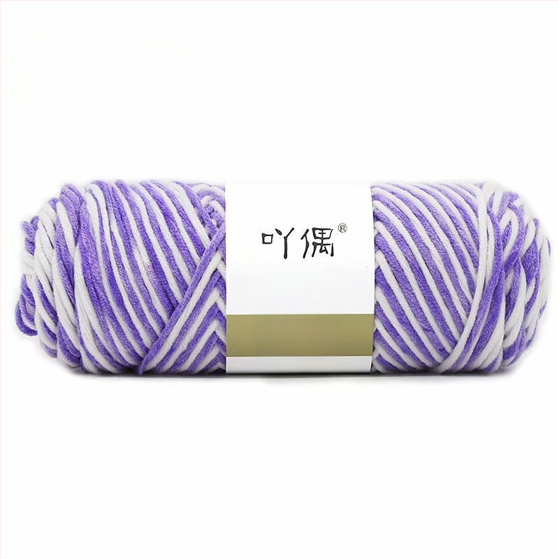 Fire de lână amestecată în skein cu gradient lapte-bumbac, inel de tors, pentru prosoape, tricotat, țesut și cusut