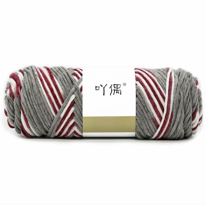 Fire de lână amestecată în skein cu gradient lapte-bumbac, inel de tors, pentru prosoape, tricotat, țesut și cusut