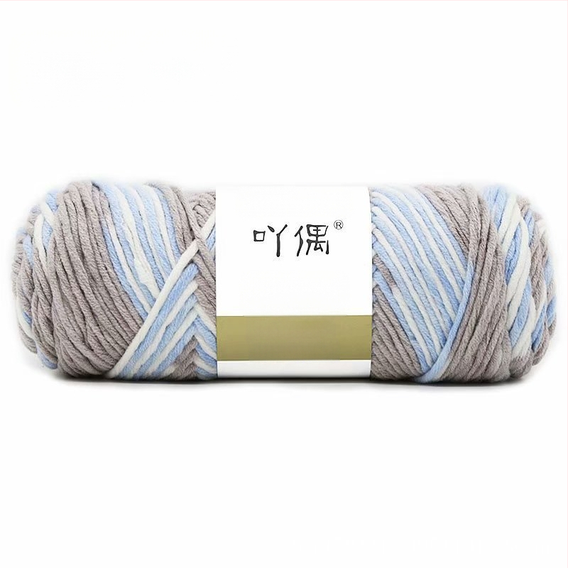 Fire de lână amestecată în skein cu gradient lapte-bumbac, inel de tors, pentru prosoape, tricotat, țesut și cusut