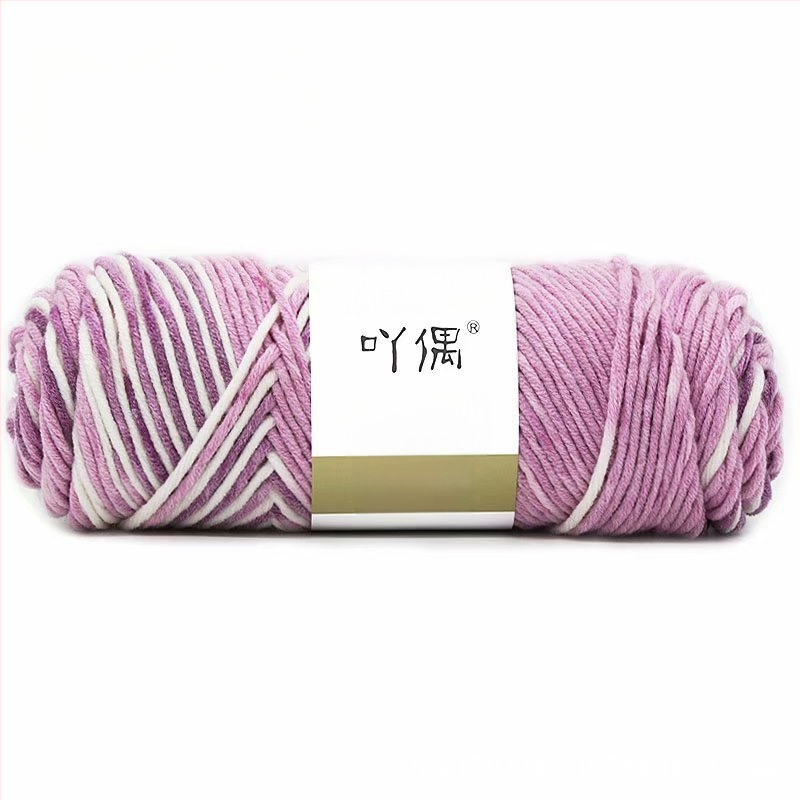 Fire de lână amestecată în skein cu gradient lapte-bumbac, inel de tors, pentru prosoape, tricotat, țesut și cusut